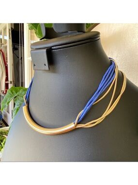 Ballet Statement Necklace Blue GOld $16 / bundle 3 for $25